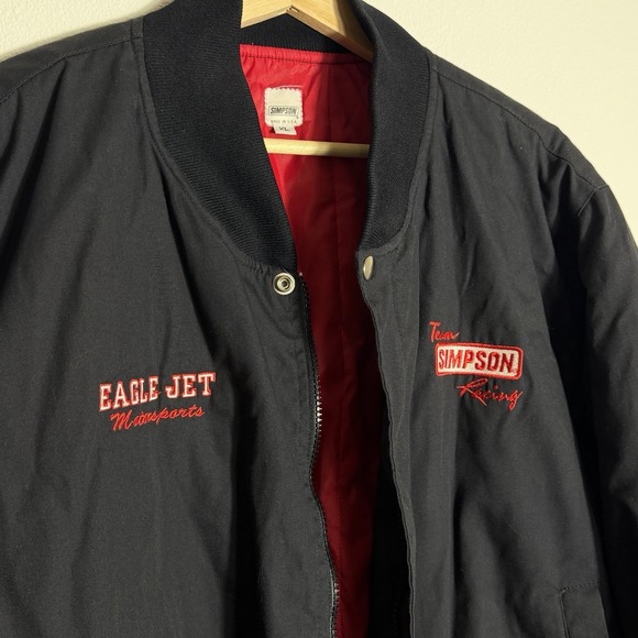 Vintage Simpson Mens Racing Team Driving Jacket Size XL Brown Quilt Lined 80s - Picture 3 of 7